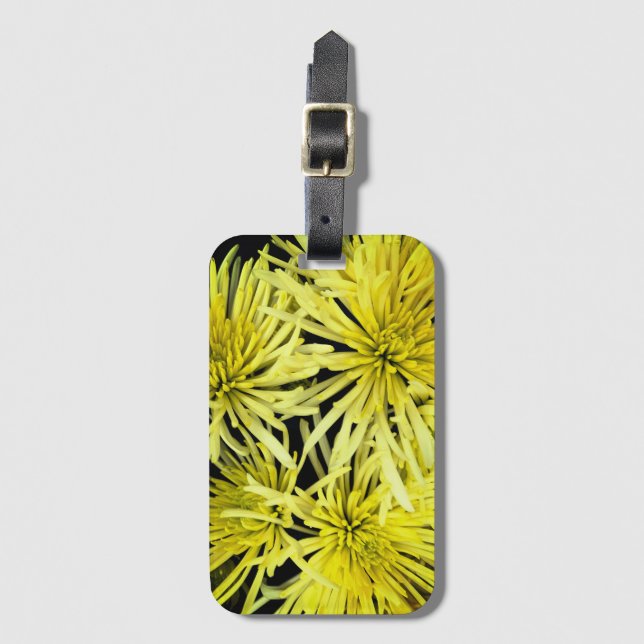 Yellow Chrysanthemum Flower Luggage Tag (Front Vertical)