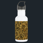 Yellow chrysanthemum flowers and orange beetles 532 ml water bottle<br><div class="desc">Hand drawn yellow chrysanthemum flowers and small orange beetles,  the pattern is made in Illustrator.</div>