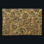 Yellow chrysanthemum flowers and orange beetles kitchen towel<br><div class="desc">Hand drawn yellow chrysanthemum flowers and small orange beetles,  the pattern is made in Illustrator.</div>