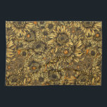 Yellow chrysanthemum flowers and orange beetles kitchen towel<br><div class="desc">Hand drawn yellow chrysanthemum flowers and small orange beetles,  the pattern is made in Illustrator.</div>