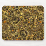 Yellow chrysanthemum flowers and orange beetles mouse pad<br><div class="desc">Hand drawn yellow chrysanthemum flowers and small orange beetles,  the pattern is made in Illustrator.</div>