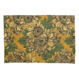 Yellow chrysanthemum flowers pillowcase