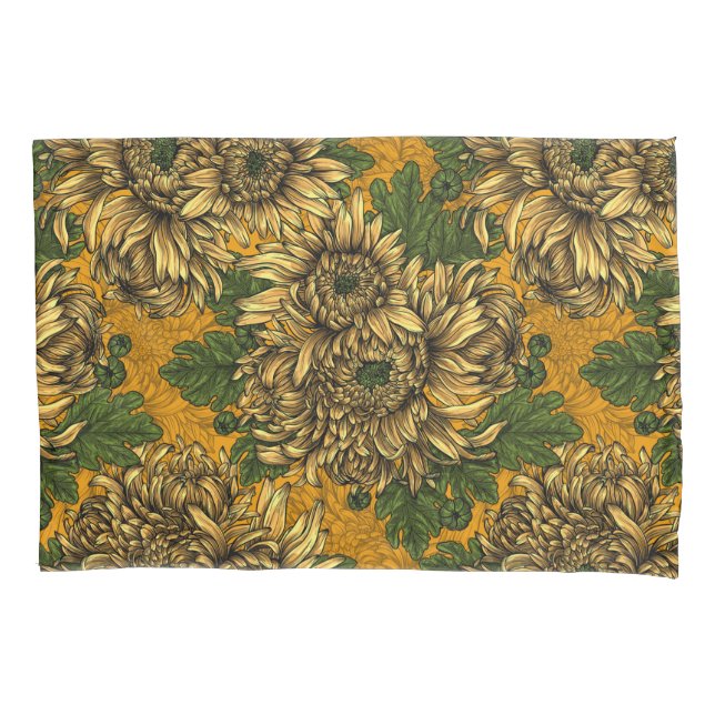 Yellow chrysanthemum flowers pillowcase (Front)