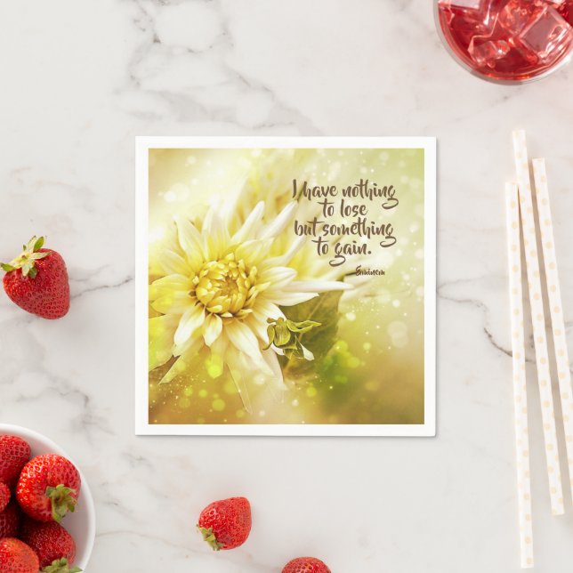 Yellow Chrysanthemum Party Paper Napkins Saying  (Insitu)