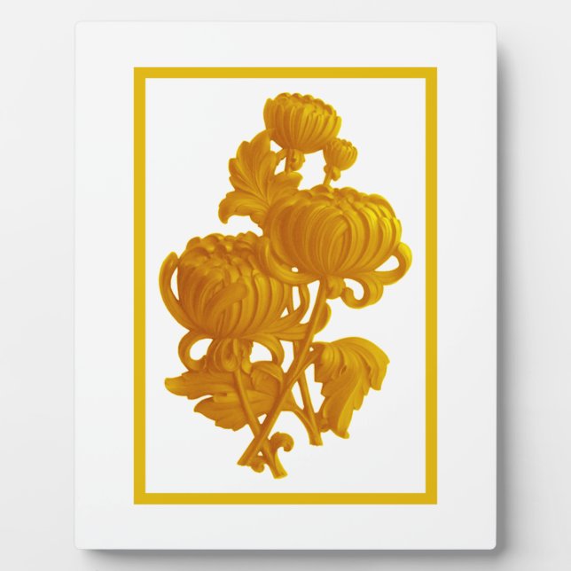 Yellow Chrysanthemum Plaque (Front)