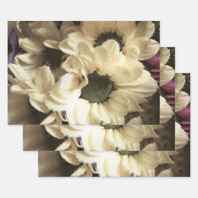 YELLOW CHRYSANTHEMUM  WRAPPING PAPER SHEET (Set)