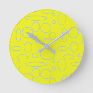 Yellow Circles and Loops   Round Clock