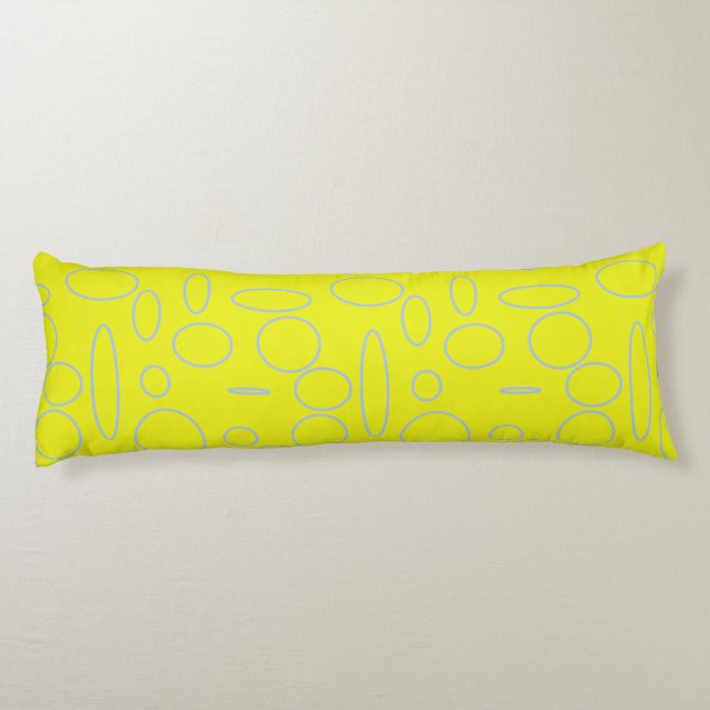 Yellow Circles Body Pillow ( 20" x 54") (Back)