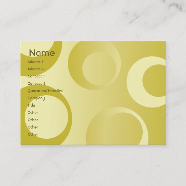 Yellow Circles - Chubby Business Card (Front)