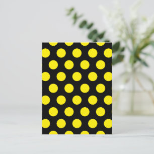 Yellow Circles on Black Background Postcard