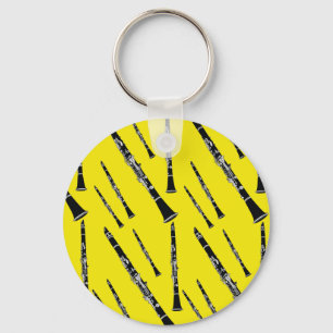 Yellow Clarinet Pattern Keychain