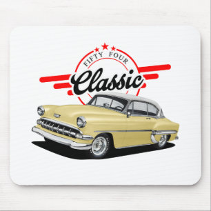 Yellow Classic Car Mouse Pad