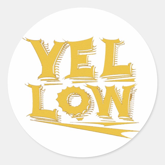 Yellow Classic Round Sticker (Front)