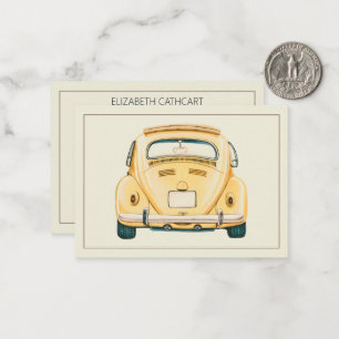 Yellow Classic Vintage Buggy Bug Car Personalized Card