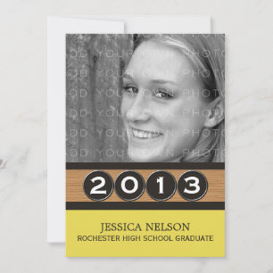 Yellow Classy Keys Graduation Invitation