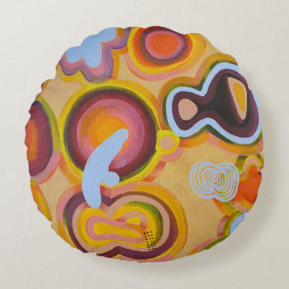 yellow clock round pillow