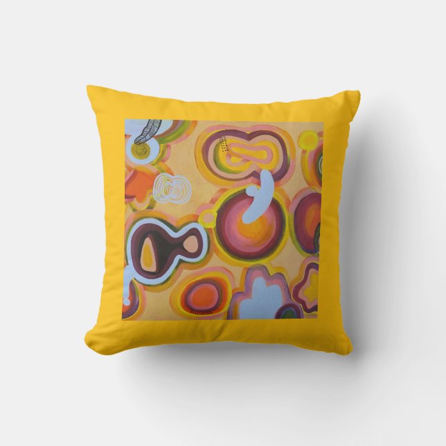 yellow clock throw pillow (Front)