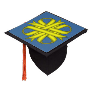 Yellow Clover Ribbon by Kenneth Yoncich Graduation Cap Topper