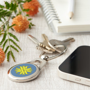 Yellow Clover Ribbon by Kenneth Yoncich Keychain