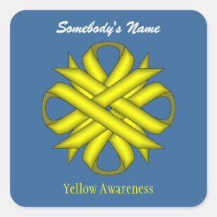 Yellow Clover Ribbon by Kenneth Yoncich Square Sticker