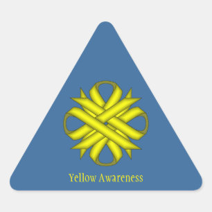 Yellow Clover Ribbon by Kenneth Yoncich Triangle Sticker