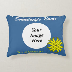 Yellow Clover Ribbon Template by Kenneth Yoncich Accent Pillow