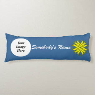 Yellow Clover Ribbon Template by Kenneth Yoncich Body Pillow