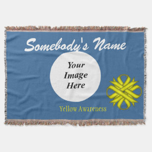 Yellow Clover Ribbon Template by Kenneth Yoncich Throw Blanket