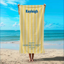 Yellow Coastal Stripe Bachelorette Trip Bridesmaid