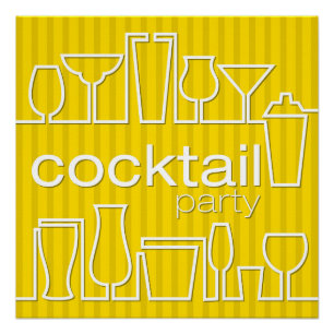 Yellow cocktail party poster