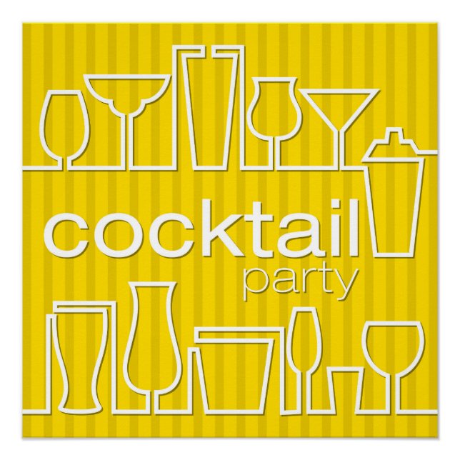 Yellow cocktail party poster (Front)
