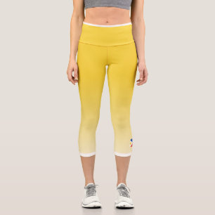 Yellow Color Gradient with Philippines Flag Capri Leggings