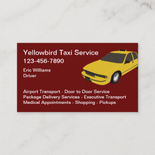 Yellow Color Taxi Car Service Business Card