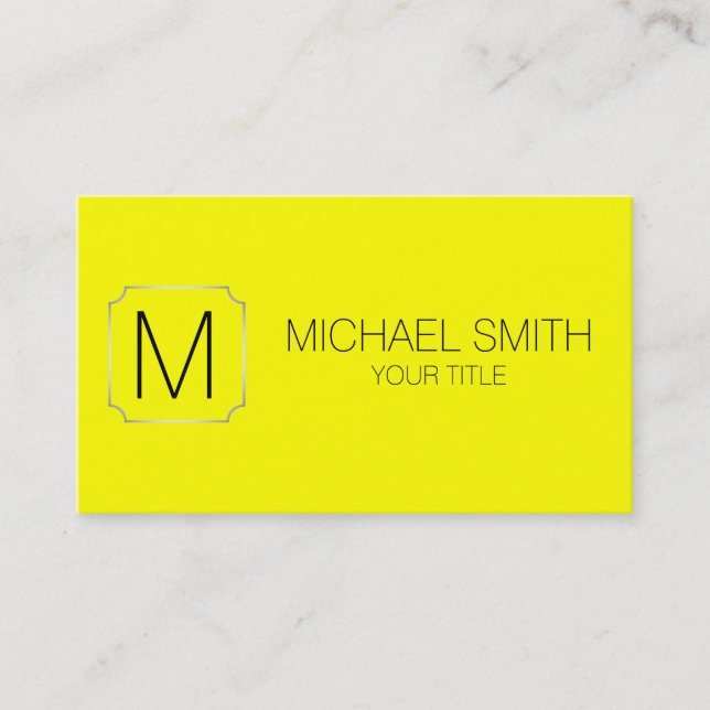Yellow colour background business card (Front)