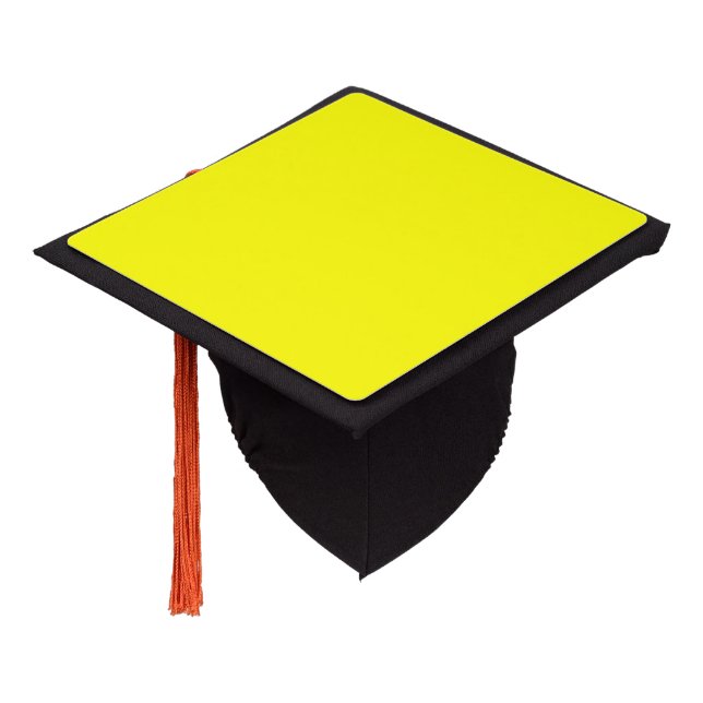 Yellow colour background ready to customize graduation cap topper (Angled)
