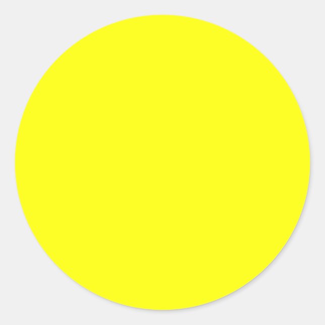 Yellow Colour Customized Designer Classic Round Sticker (Front)