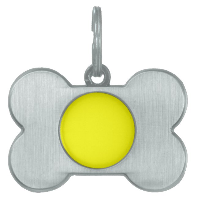 Yellow Colour Customized Designer Pet Tag (Front)