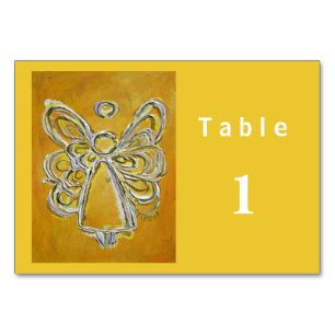 Yellow Colour Series Angel Custom Table Cards