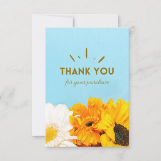 Yellow colour Thank You card