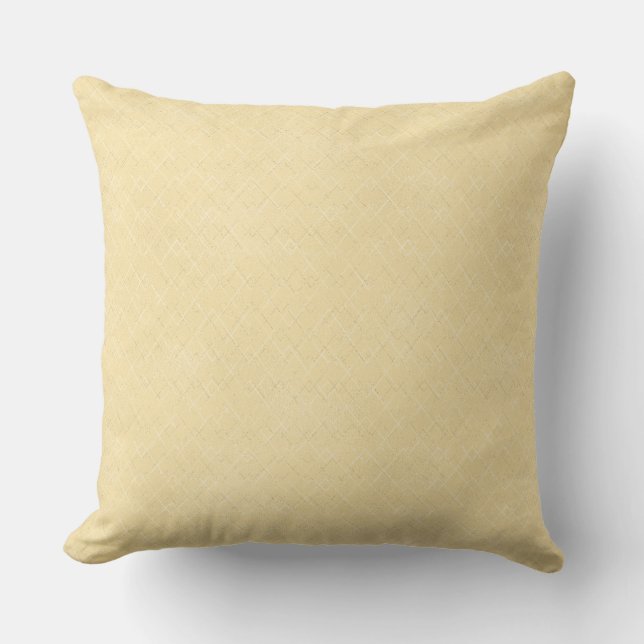 Yellow colour with faux sparkle texture throw pillow (Front)
