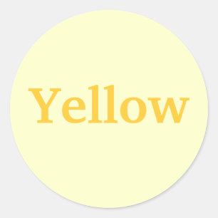 Yellow Colour Word on Light Yellow Stickers