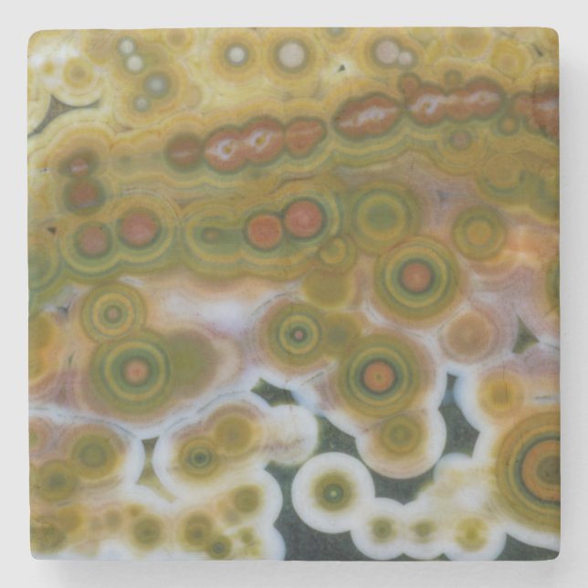 Yellow Coloured Ocean Jasper Stone Coaster (Front)
