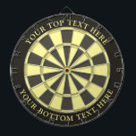 Yellow Colours Dartboard with Custom Text<br><div class="desc">Dartboard with retro yellow colours and two custom text areas. You can easily change every colour clicking on customize button.</div>