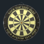 Yellow Colours Dartboard with Custom Text<br><div class="desc">Dartboard with retro yellow colours and two custom text areas. You can easily change every colour clicking on customize button.</div>
