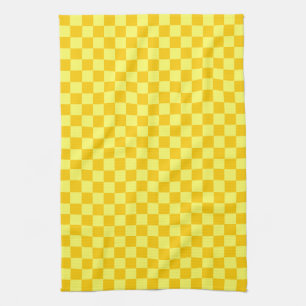 Yellow Combination Chequerboard by ShirleyTaylor Kitchen Towel