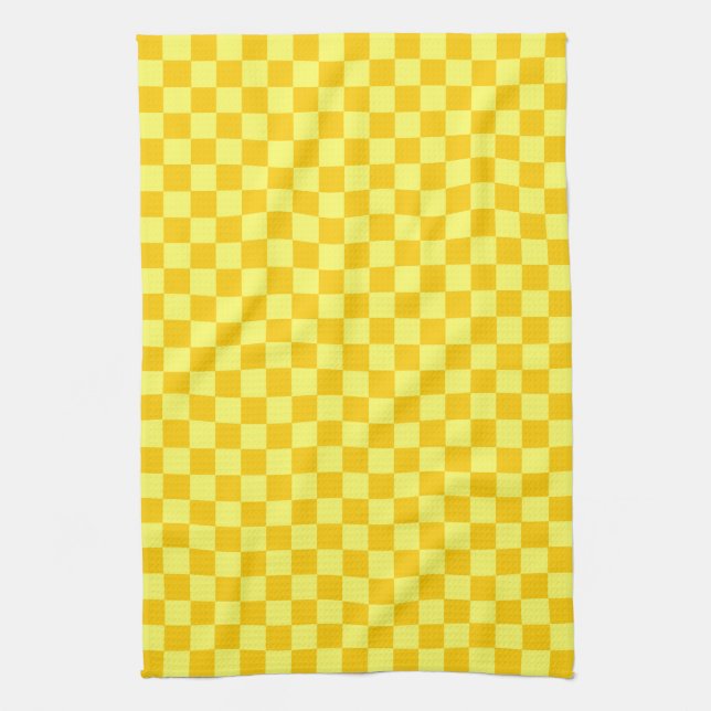 Yellow Combination Chequerboard by ShirleyTaylor Kitchen Towel (Vertical)