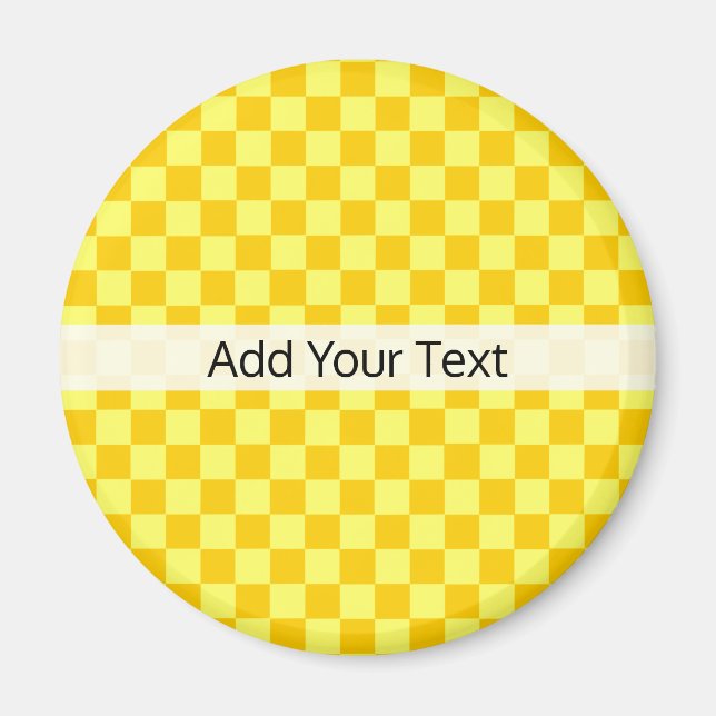 Yellow Combination Chequerboard by ShirleyTaylor Magnet (Front)