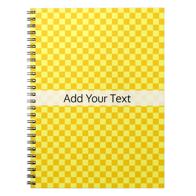 Yellow Combination Chequerboard by ShirleyTaylor Notebook (Front)