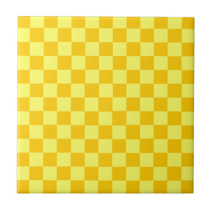 Yellow Combination Chequerboard by ShirleyTaylor Tile