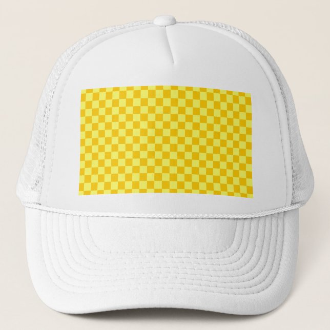 Yellow Combination  Chequerboard by ShirleyTaylor Trucker Hat (Front)
